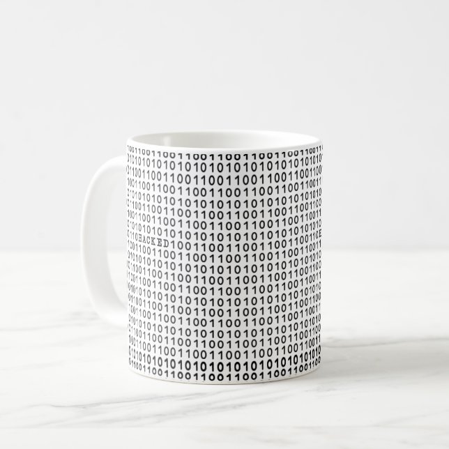 Caneca De Café Código de computador CORTADO (Frente Esquerda)