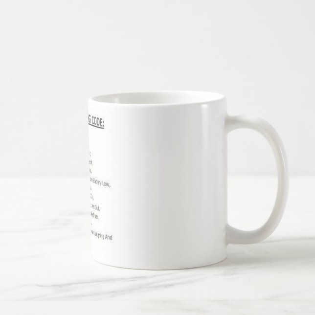 Caneca De Café Código de SMS de Idosos Engraçado (Direita)
