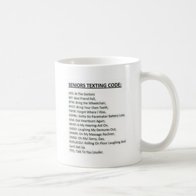 Caneca De Café Código de Texto de mais velho (Direita)