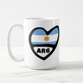 Caneca De Café Código do País Argentina Sinalizador Heart ARG