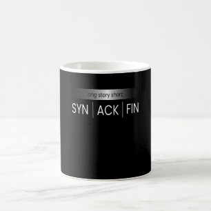 Caneca De Café Código Hacker de IT do SYN ACK FIN