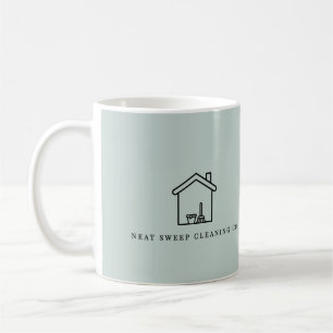 Caneca De Café Código QR do Logotipo de Negócios de Limpeza Perso