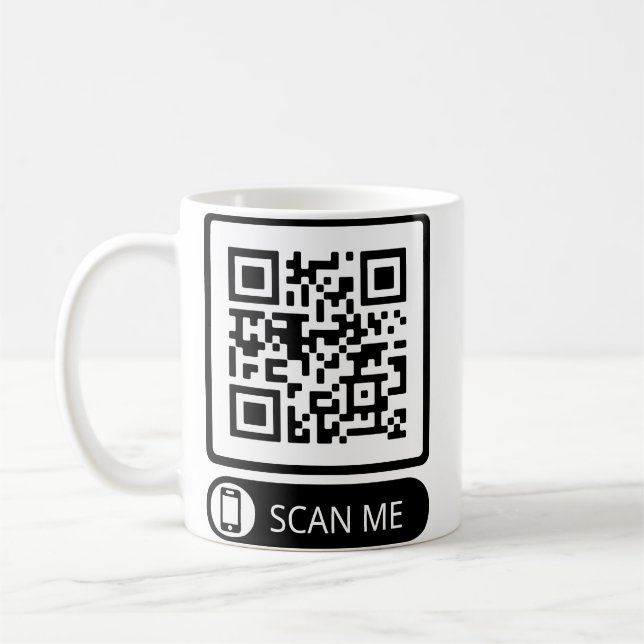 Caneca De Café Código QR do Marketing Scan Me (Esquerda)