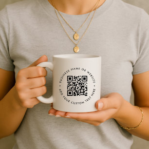 Caneca De Café Código QR   Empresa simples e limpa minimalista