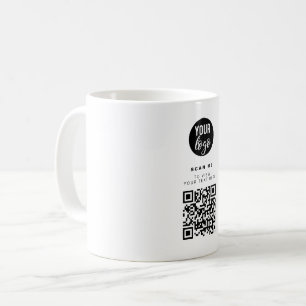Caneca De Café Código QR Logotipo comercial Maneira Minimizada