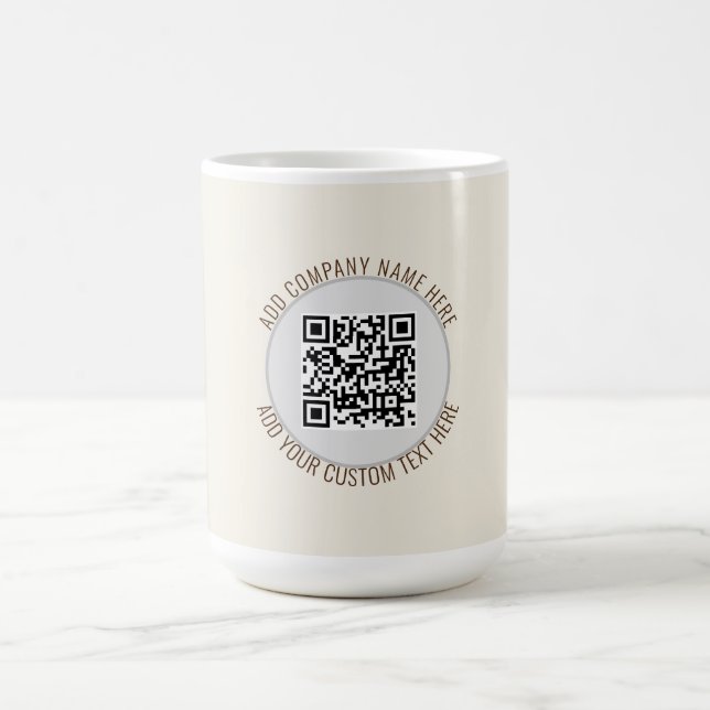 Caneca De Café Código QR Minimalista Simples Cinza (Centro)