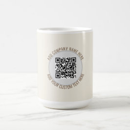 Caneca De Café Código QR Minimalista Simples Cinza