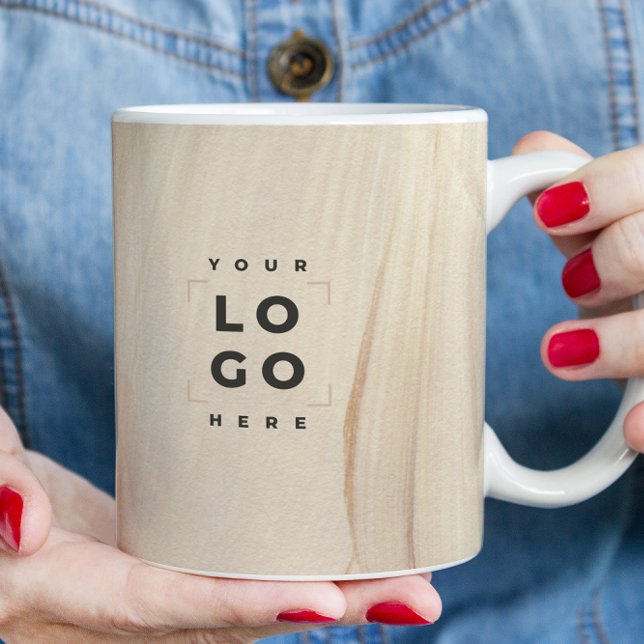 Caneca De Café Código QR Neutro Elegante Natural Abstrato Pintado (Criador carregado)