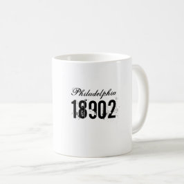 Caneca De Café Código Zip da Cidade Movendo o Café Branco Preto p