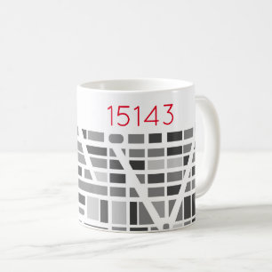 Caneca De Café Código Zip de Cinzas de Mapa Urbano Movendo Novo H