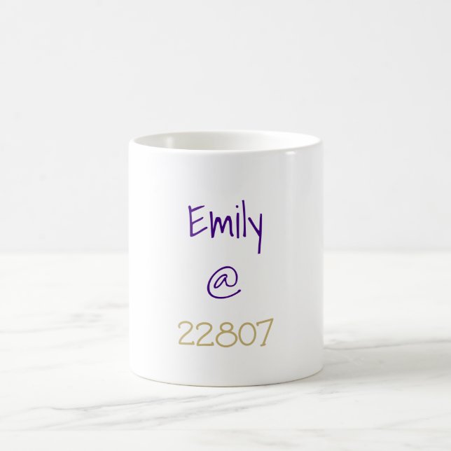 Caneca De Café Código Zip Dourado Roxo Universitário Personalizad (Centro)