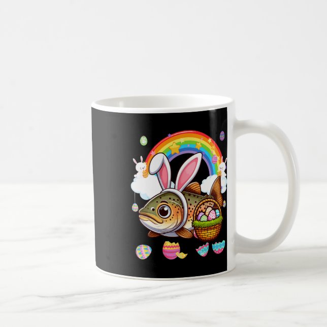Caneca De Café Coelhão De Pernalas De Páscoa De Peixes Caça De Ov (Direita)