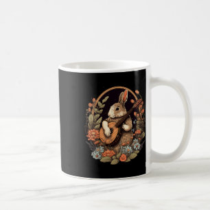 Caneca De Café Coelhinha Divertida Tocando Banjo Guitarra Coelho