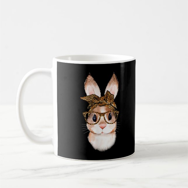 Caneca De Café Coelhinho da Páscoa Bonito Mãe Páscoa Ano Leopardo (Esquerda)
