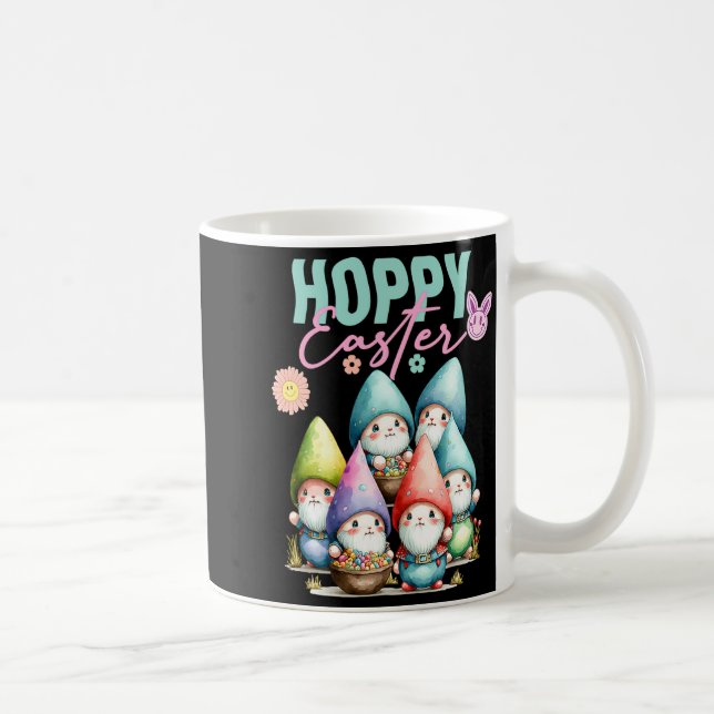 Caneca De Café Coelhinho da Páscoa Groovy Gnomo da Primavera Caça (Direita)