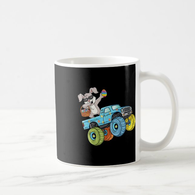 Caneca De Café Coelhinho Dabbing Feliz Páscoa Caminhão Monstro Me (Direita)