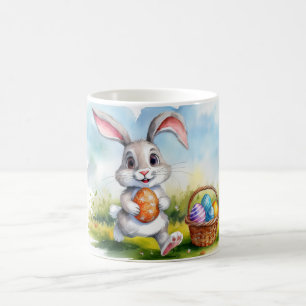 Caneca De Café Coelhinho de Páscoa de Aquarela Bonita