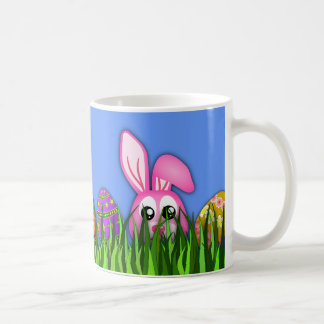 Caneca De Café Coelhinho de Páscoa e Ovos de Grama