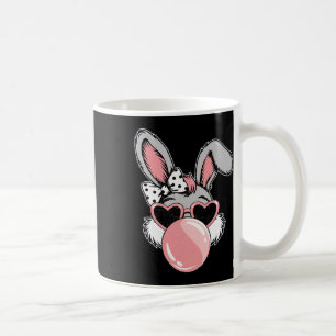 Caneca De Café Coelhinho de Páscoa Feliz Coquette Laço Pincelada