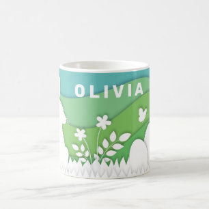 Caneca De Café Coelhinho de Páscoa, primavera de caça aos ovos