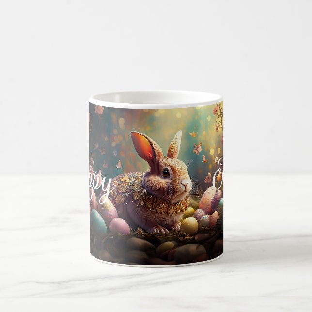 Caneca De Café Coelhinho felz pascoa com ovos de Páscoa (Centro)