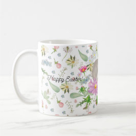 Caneca De Café Coelhinho fofo felz pascoa e flores