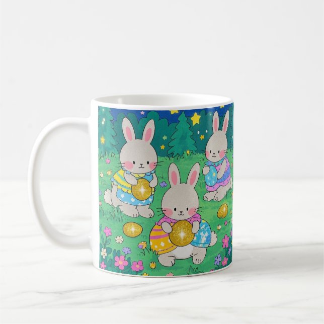 Caneca De Café Coelhinhos de Páscoa com Ovos de Páscoa (Esquerda)