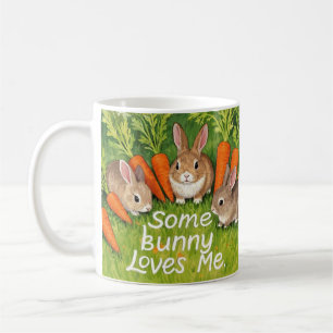 Caneca De Café Coelhinhos e Cenouras de Páscoa