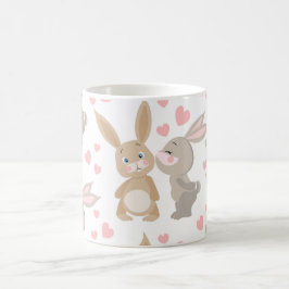 Caneca De Café Coelhinhos Enamorados por Namorados Bonitos