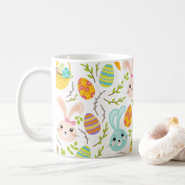 Caneca De Café Coelhinhos -N- Cestas (Com Donut)