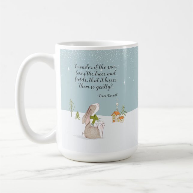 Caneca De Café Coelho Adorável de Inverno (Esquerda)