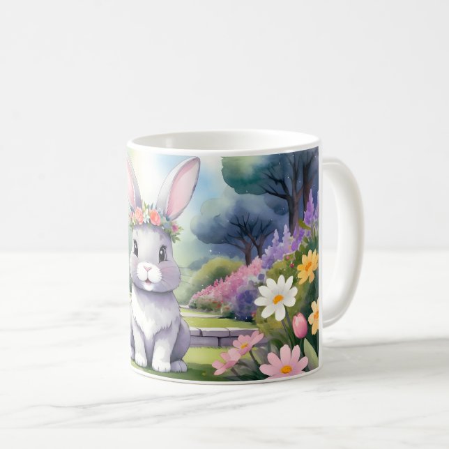 Caneca De Café Coelho adorável, Páscoa (Frente Esquerda)
