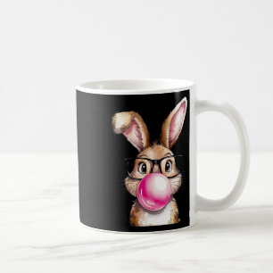 Caneca De Café Coelho Bunny soprando chiclete dia de Páscoa Rosa 