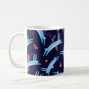 Caneca De Café Coelho com um padrão perfeito no estilo de desenh