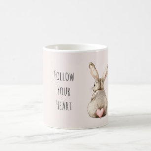 Caneca De Café Coelho Coração de Bunny Blush