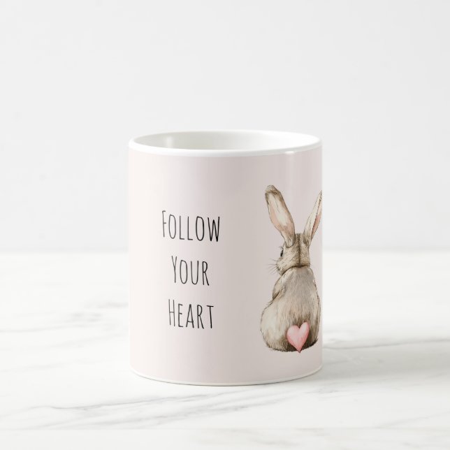 Caneca De Café Coelho Coração de Bunny Blush (Centro)