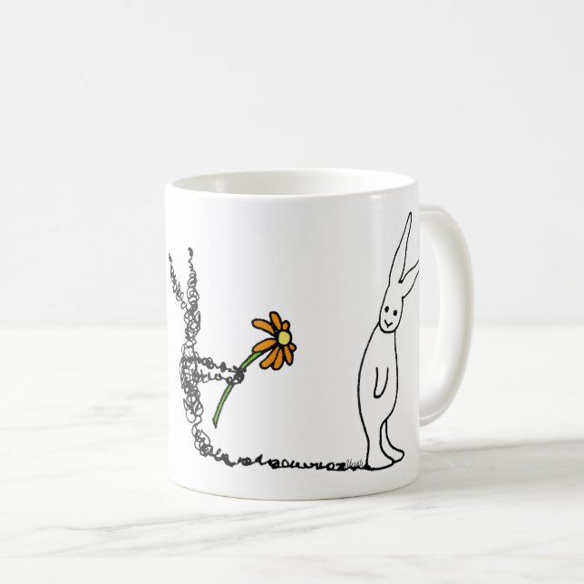 Caneca De Café Coelho da flor (Frente Esquerda)
