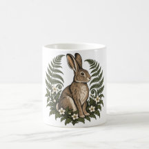 Coelho da Floresta com Samambaias e Flores Silvest