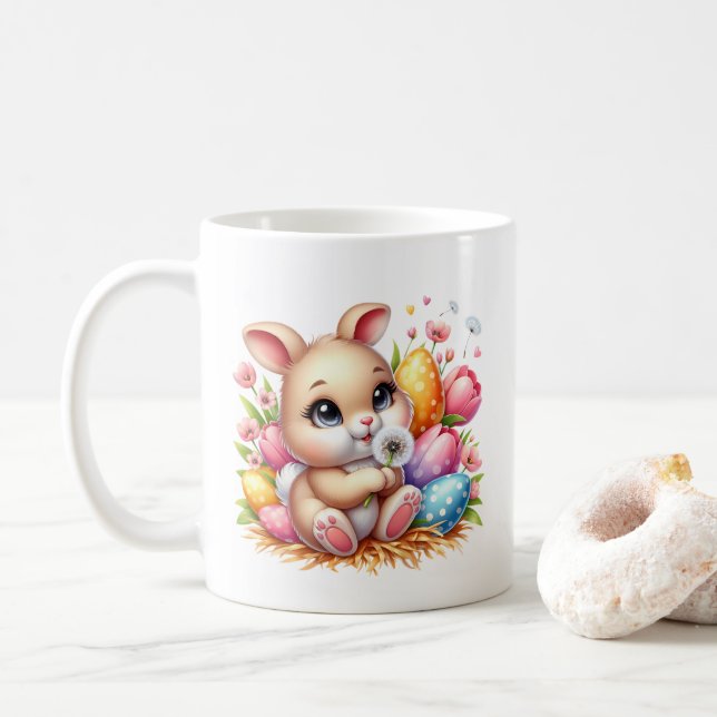Caneca De Café Coelho da Páscoa  (Com Donut)
