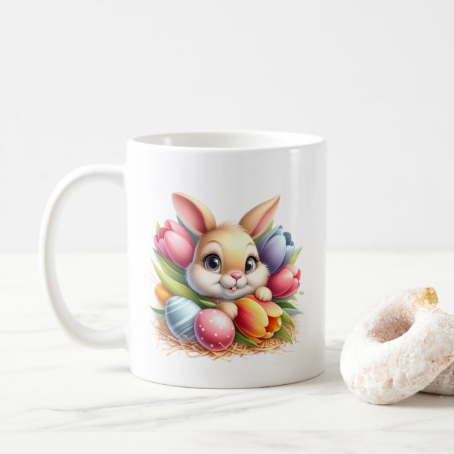 Caneca De Café Coelho da Páscoa  (Com Donut)