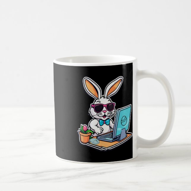 Caneca De Café Coelho da Páscoa Amantes de Jogos de Vídeo de Comp (Direita)