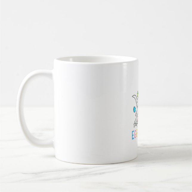 Caneca De Café Coelho da Páscoa Dinossauro Ovo A Saurus TRex Meni (Esquerda)