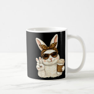 Caneca De Café Coelho da Páscoa engraçado rosto óculos bandana le
