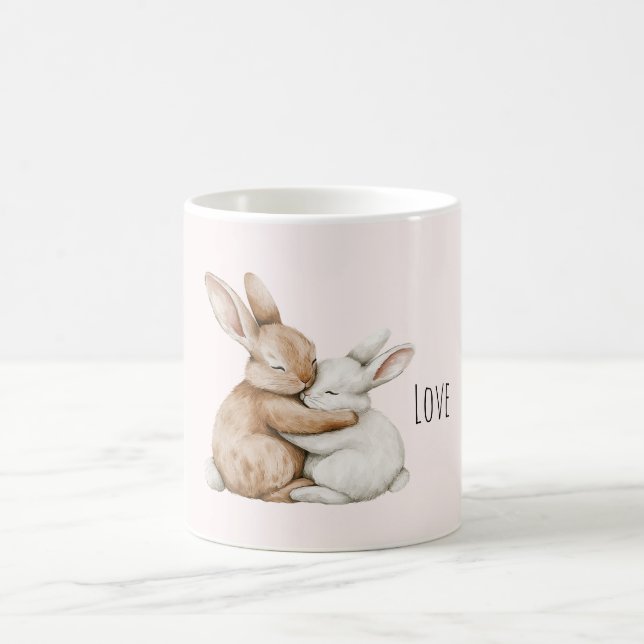 Caneca De Café Coelho de Amor Branco Creme (Centro)