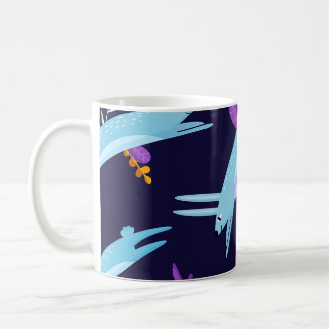 Caneca De Café Coelho de cartoon, padrão perfeito. (Esquerda)