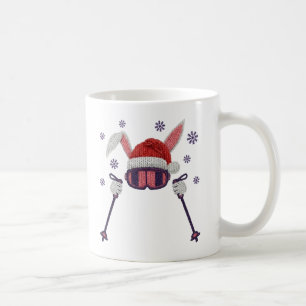 Caneca De Café Coelho de esqui de fio falso com chapéu de Papai N