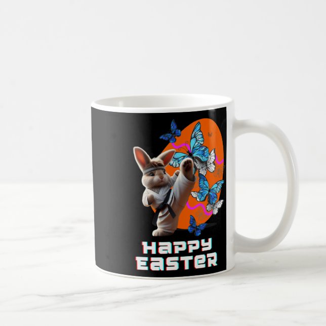 Caneca De Café Coelho de Karatê da Páscoa (Direita)