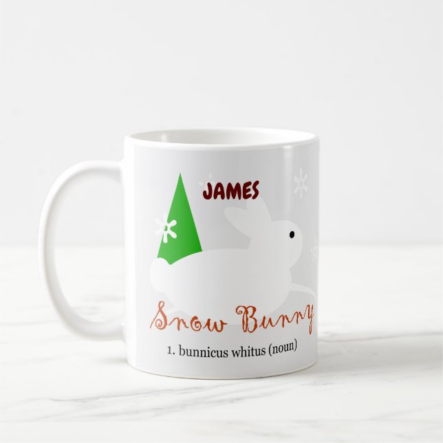 Caneca de Café Coelho de Neve de Natal (Esquerda)