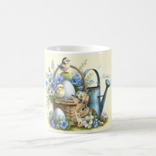 Caneca De Café Coelho de Páscoa Aquarela Personalizado