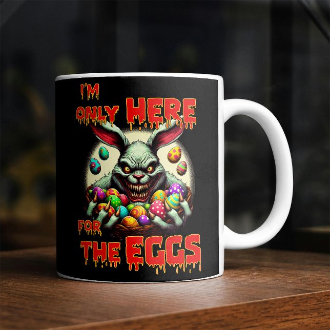 Caneca De Café Coelho de Páscoa Assustador com Ovos de Páscoa Col (Criador carregado)